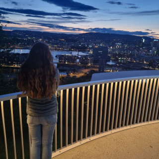 Oslo - noční výhľad z lesoparku